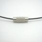 17" Black Rubber 1mm Necklace Cord with Screw Clasp