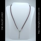 17" Burgundy Red Velvet Necklace Cord 3mm with Extension Chain