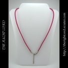 19" Hot Pink Velvet Necklace Cord 3mm with Extension Chain