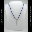 19" Royal Blue Velvet Necklace Cord 3mm with Extension Chain