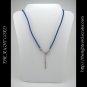 19" Royal Blue Velvet Necklace Cord 3mm with Extension Chain