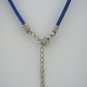 19" Royal Blue Velvet Necklace Cord 3mm with Extension Chain