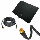 45 Miles Black HDTV Indoor Antenna + 20ft rg6 dual cable