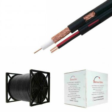 500ft Black RG59 Siamese Cable RG59/U, Pull Box, SatMaximum