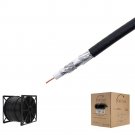 500ft Black RG6 Quad Shield Coax Cable, 18 AWG, Reel in Box, SatMaximum