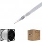 1000ft White RG6 Quad Shield Coax Cable, 18 AWG, Reel in Box, SatMaximum