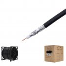1000ft Black RG6 Quad Shield Coax Cable, 18 AWG, Reel in Box, SatMaximum