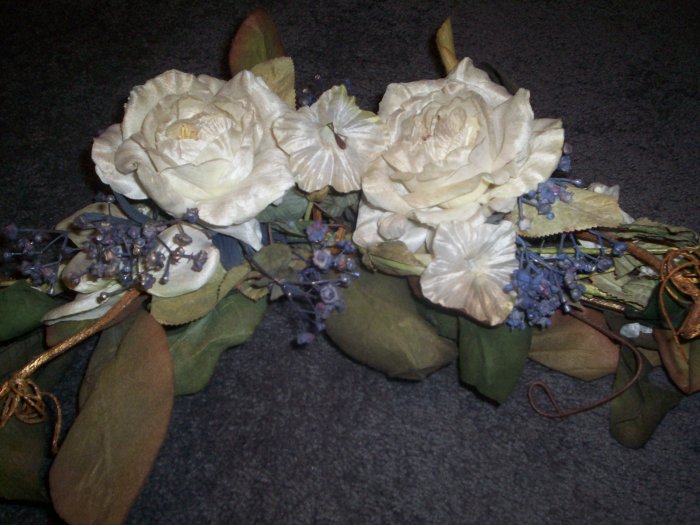 White Rose Floral Swag Home Interiors