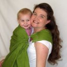 Ring Sling Baby Sling Carrier - Pure Softened Linen - Leaf Green - DVD included