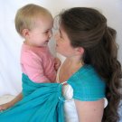 Ring Sling Baby Sling Carrier - Pure Softened Linen - Sea Glass - DVD included