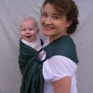 Ring Sling Baby Sling Carrier - Pure Softened Linen - Emerald Green - DVD included