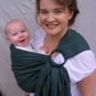 Ring Sling Baby Sling Carrier - Pure Softened Linen - Emerald Green - DVD included