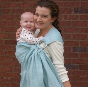 Ring Sling Baby Sling Carrier - Pure Softened Linen - Meadow - DVD included