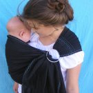 Ring Sling Baby Sling Carrier - Pure Softened Linen - Black - DVD included