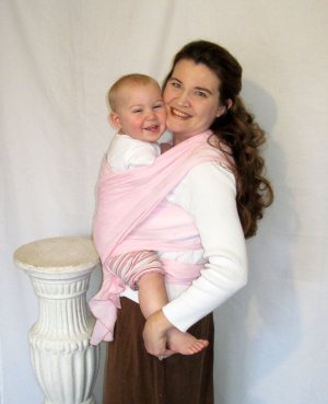 Woven Baby Wrap Sling Carrier - Airy Cotton Gauze - Blush Pink - DVD included