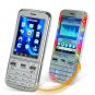 SILVER SLIM TOUCHSCREEN QUAD BAND DUAL SIM CARD MOBILE CELL PHONE