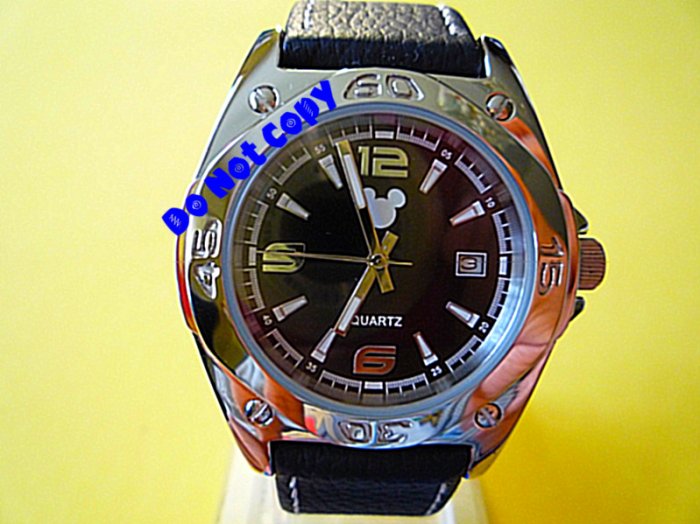 BRAND NEW Disney Mens Mickey Mouse w/Date Watch HTF