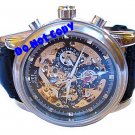 NEW Mens CTI 21 Jewels Swiss Automatic 18K Skeleton Leather Watch