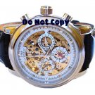 NEW Mens CTI 21 Jewels Swiss Automatic 18K Skeleton Leather Watch