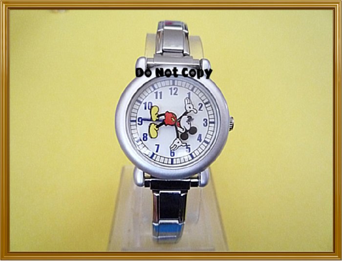 NEW Disney Mickey Mouse Rotating Italian Charm Watch HTF