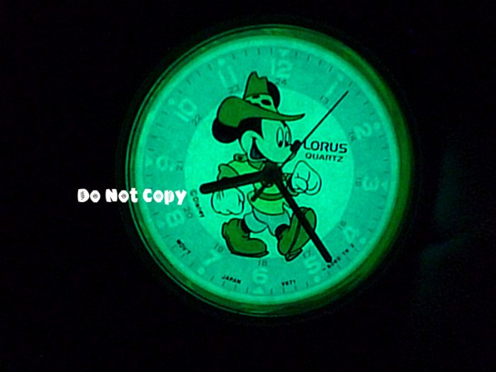 NEW Disney/Lorus Mickey Mouse Western Lights-Up Vintage Watch