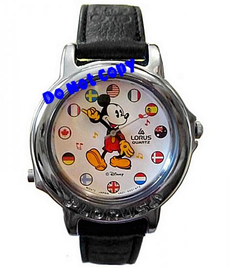 NEW Vintage Disney/Lorus Mickey Mouse Musical Unisex Silver Watch
