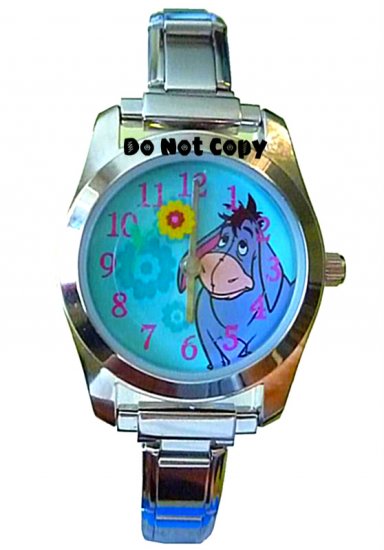 BRAND NEW Disney Eeyore Silver Italian Charm Watch HTF