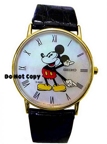 Men's Disney Mickey Mouse 14K GOLD PIE EYED SEIKO Watch