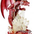 NEW Dragon Guardian Fiery Red Dragon Crystalline Statue