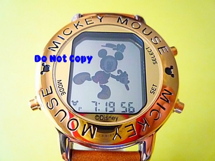 NEW Unisex Disney Lorus Mickey Mouse Dancing Music Gold Watch