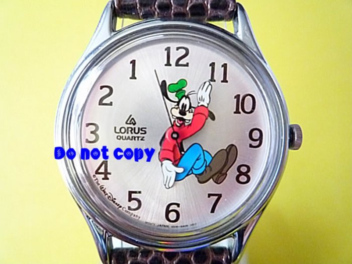 NEW Vintage Disney Lorus Goofy Backwards Silver Watch HTF