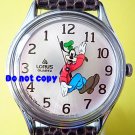 NEW Vintage Disney Lorus Goofy Backwards Silver Watch HTF