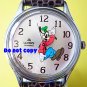 NEW Vintage Disney Lorus Goofy Backwards Silver Watch HTF