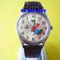 NEW Vintage Disney Lorus Goofy Backwards Silver Watch HTF