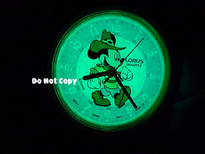 NEW Disney/Lorus Mickey Mouse Western Lights-Up Watch