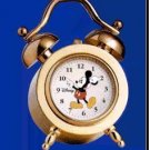 NEW Disney Mickey Mouse Mini Gold Twin Bell Clock HTF
