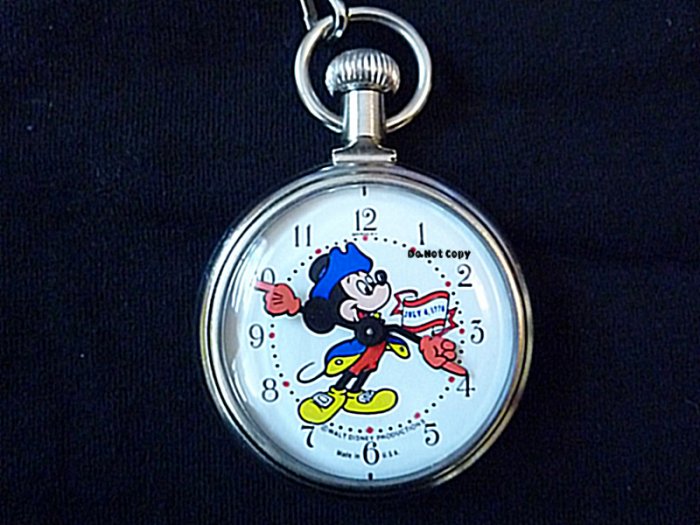 Disney Mickey Mouse Bradley Bicentennial Pocket Watch