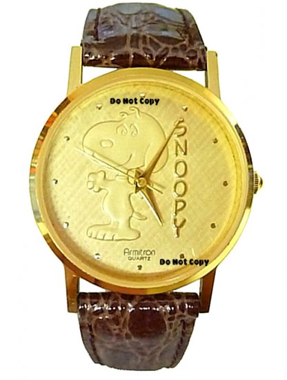 NEW Unisex Armitron Snoopy Gold Silhoutte Watch HTF