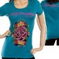 NEW Ladies ED HARDY Rose Print w/Rhinestones Size M