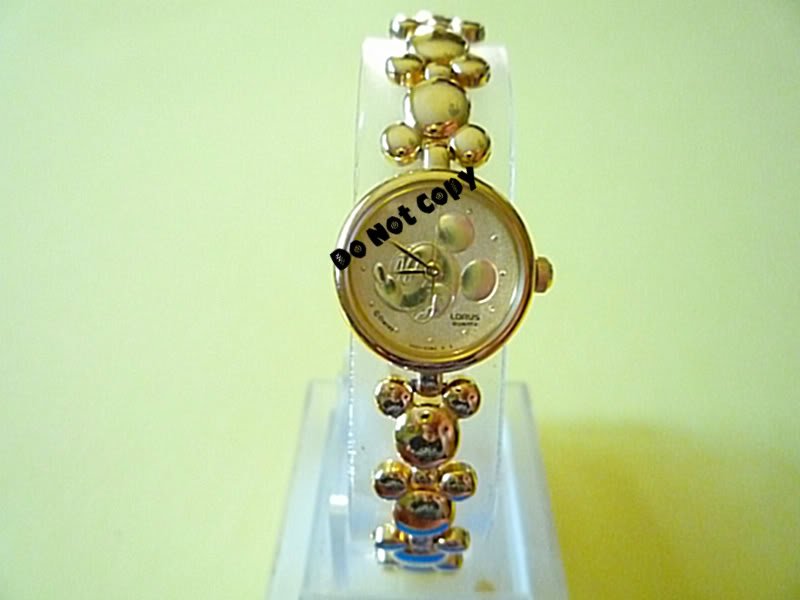 NEW Disney Mickey Mouse Embossed Gold Icon Watch HTF