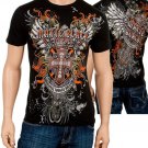 BRAND NEW Men's Black Art Tattoo Cross Wings Tshirt