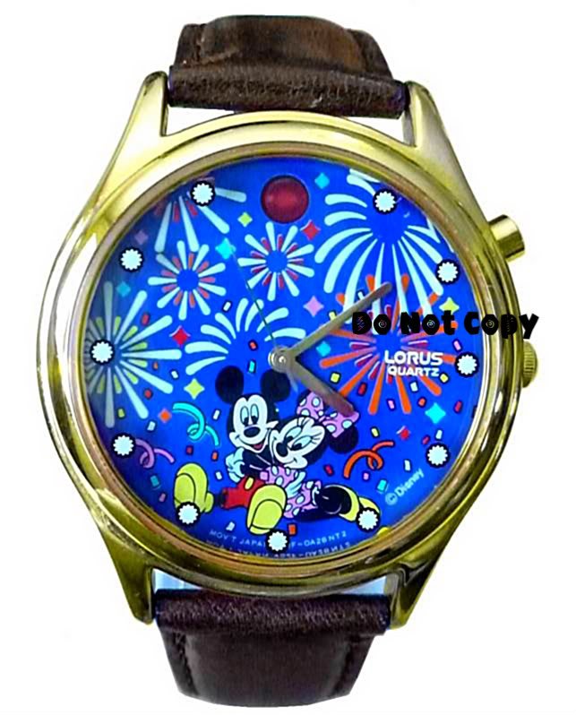 Disney Lorus Mickey Minnie Mouse Musical Firework Watch