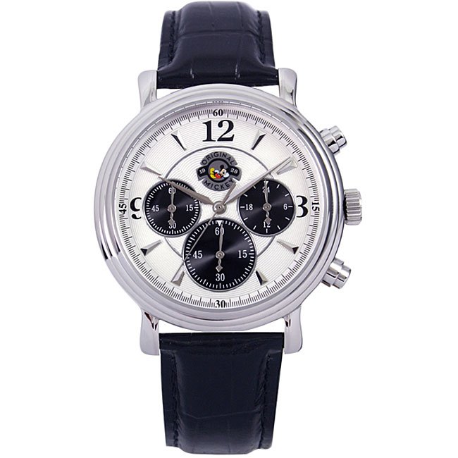 NEW Men's Disney Mickey Mouse Versailles Chronograph Leather Watch HTF
