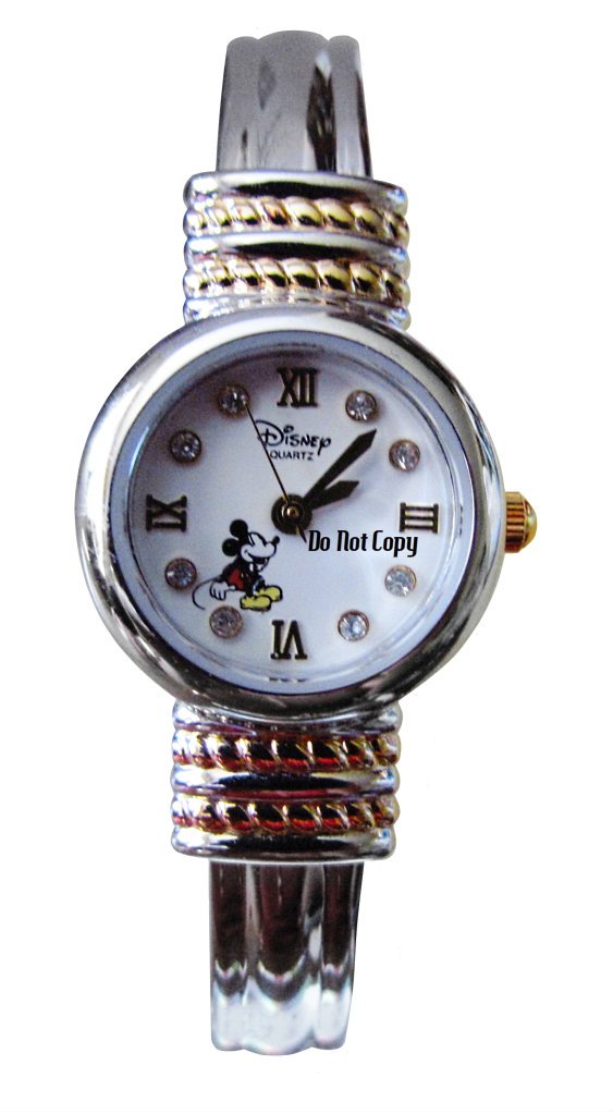 BRAND NEW Disney Mickey Mouse Silver Bangle Watch HTF