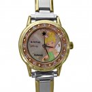 NEW Disney/Seiko Tinkerbell Rhinestones Italian Charm Watch HTF