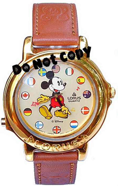 NEW Disney Lorus Mickey Mouse Musical Unisex Gold Watch HTF