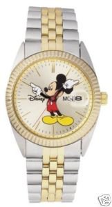 NEW Mens Disney Mickey Mouse Date/Day 2-ToneWatch