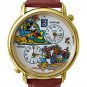 NEW Disney Mickey Mouse Donald Duck Pluto Dual 2 Time Zone Watch HTF
