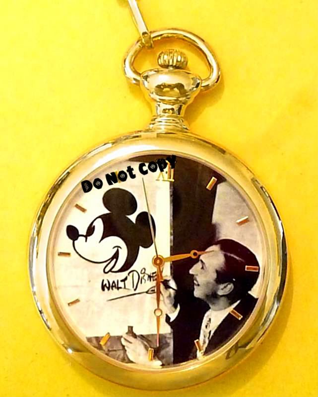 NEW Disney Mickey Mouse Limited Edition Gold Pocket Watch