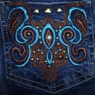 NWOT Ladies Brazilian Embellished Studs Jeans Size 42 or 7/8
